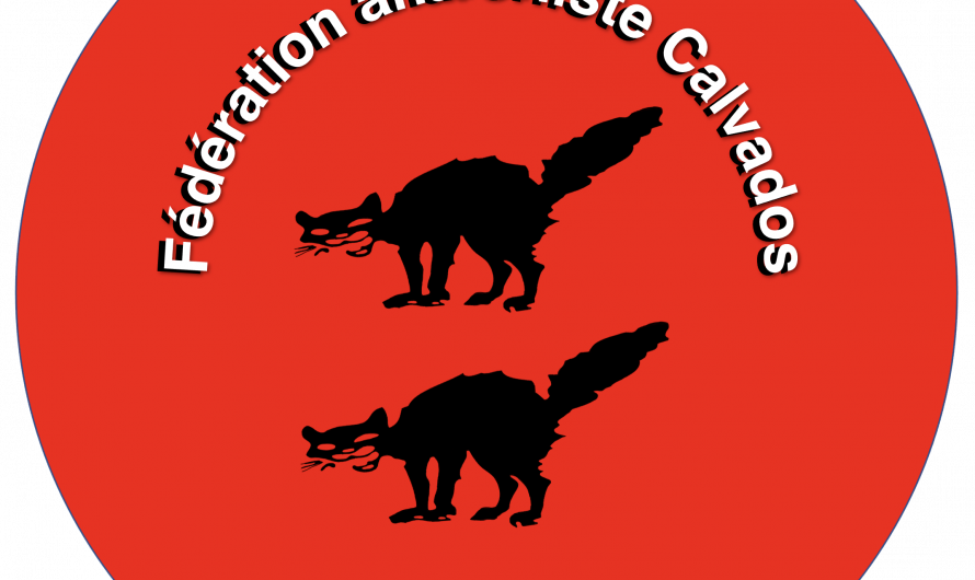 Badge Fédération anarchiste Calvados – Les chats normands